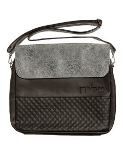 Leather Like Talit & Tefilin Set - Black