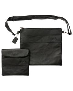 Leather Like Talit & Tefilin Set - Black