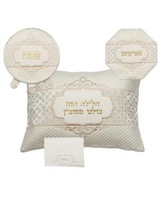 White Faux Leather 4-piece Passover Set