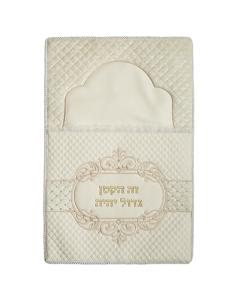 Leather-Like Bris Pillow with Bold Embroidery (Off-White)