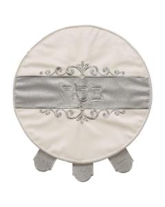 Elegant Ornate Faux Leather Passover Cover with Silver Glittered Design