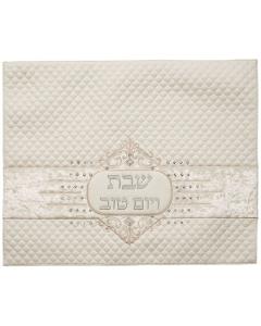 Faux Leather Challah Cover with Embossing and Crystals