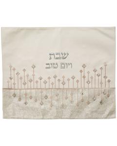 Faux Leather & Velvet Challah Cover with Embossing  and Crystals