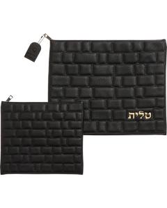 Leatherette Talit - Tefilin Set with Embossed Logo