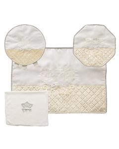 Brocade Passover 4 pc Set: Matzah, Afikoman & Pillow Covers with Towel