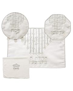 Brocade Passover 4 pcs Set: Matzah, Afikoman & Pillow  Covers with Towel