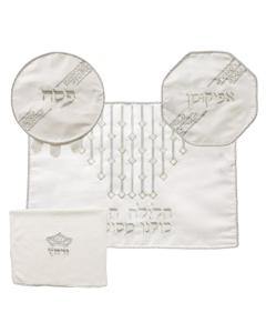 Brocade Passover 4 pc Set: Matzah, Afikoman & Pillow Covers with Towel