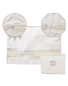 Brocade Passover 4 pc Set: Matzah, Afikoman & Pillow Covers with Towel