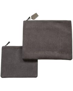 Corduroy Fabric Talit - Tefilin Set with Embroidery