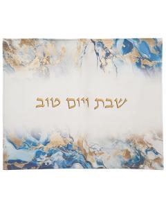 Faux Leather Challah Cover - Blue Marble