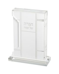 Perspex Haggadah Holder with Set of 6 Haggadahs  - Flat (Silver)