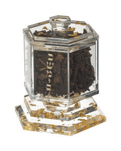 Lucite Besamim Holder 8 cm - Gold Flakes