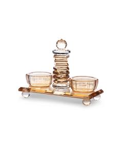 Crystal Salt & Pepper Holders - Gold