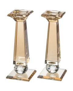 Crystal Candlesticks - Gold & Clear