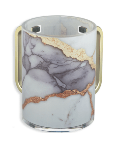 Lucite Washing Cup 13 cm - Gold Handles