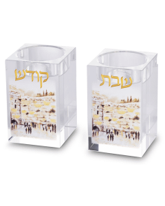 Pair of Crystal Elegant Candlesticks 8 cm