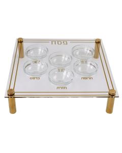 Square Modern Acrylic Seder Plate with Legs