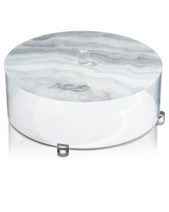 Waterdale Agate Matzah Box - Silver