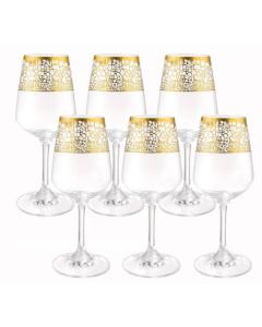 Set Of 6 White And Gold Liquor Cups