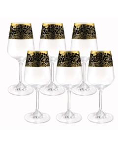 Set Of 6 Black And Gold Liquor Cups