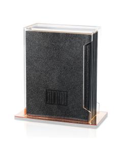 Softcover Leather & Lucite Zemiros Bencher Set  (Black & Gold)