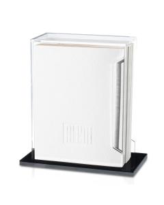 Softcover Leather & Lucite Zemiros Bencher Set  (White & Black)