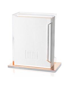 Softcover Leather & Lucite Zemiros Bencher Set  (White & Gold)