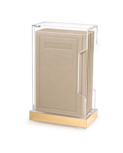 Tall Hardcover Leather & Lucite Bencher Set - Gold