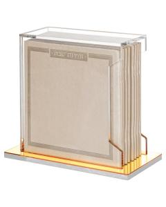 Softcover Leather & Lucite Bencher Set Cream/Gold - Ashkenaz