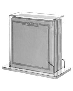 Softcover Leather & Lucite Bencher Set Silver/Silver - Ashkenaz