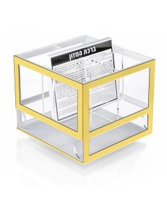 Gold Lucite Silverware Caddy Bencher Set