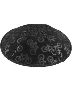 Bicycles Embossed Suede Kippah