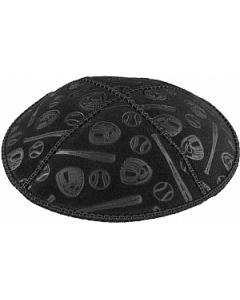 Baseball Theme Embossed Suede Kippah