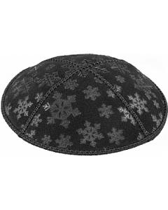 Snowflakes Embossed Suede Kippah