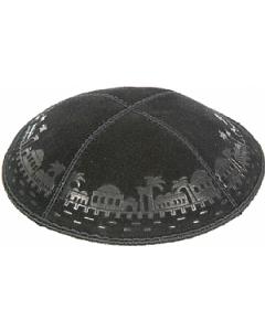 Jerusalem Border Embossed Kippah