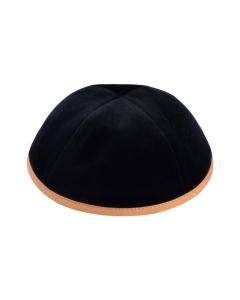 Black Velvel w/ Camel Rim - iKippah