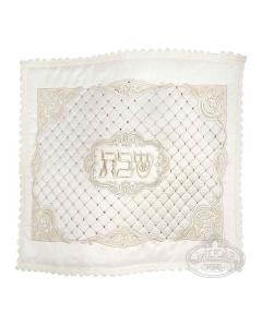 Quilted Shabbos Challah Cover with Crystals - Large