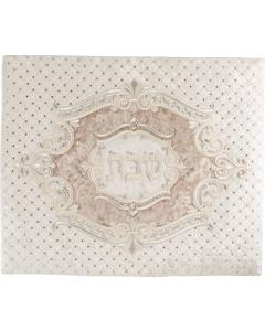 Medallion Inset Beige Velvet Challah Cover