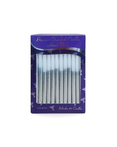 Metallic Chanukah Candles - White & Silver
