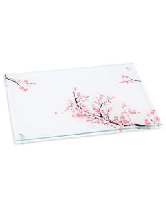 Cherry Blossom Challah Board - Lucite & Glass