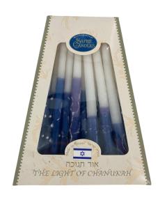 Safed Deluxe Chanukah Candles - Blue & White