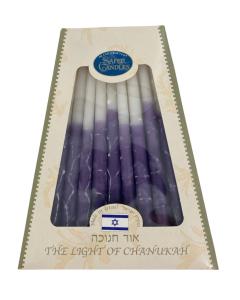 Safed Deluxe Chanukah Candles - Purple / White