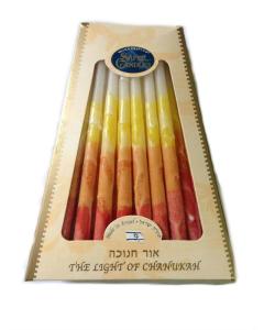 Safed Deluxe Chanukah Candles - Orange / Yellow