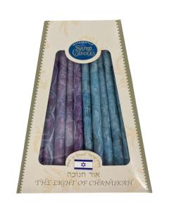 Safed Deluxe Chanukah Candles - Blue / Purple