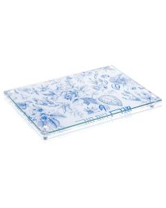 French Toile Challah Board - Lucite & Glass