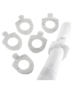 Lucite Dreidel Napkin Rings - Marble