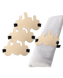Dreidel Napkin Wraps - Set of 4 (Gold)