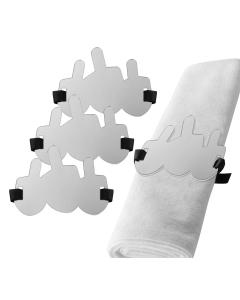 Dreidel Napkin Wraps - Set of 4 (Silver)