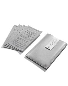 Leather Chanukah Card Set - Silver & White