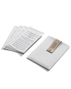 Leather Chanukah Card Set - White & Gold